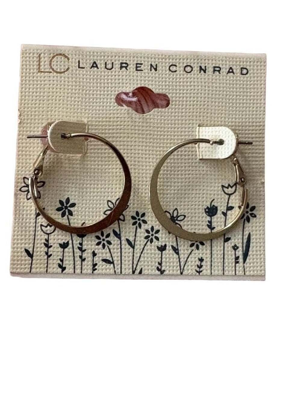 LC Lauren Conrad Gold Tone Flat Hoop Earrings
